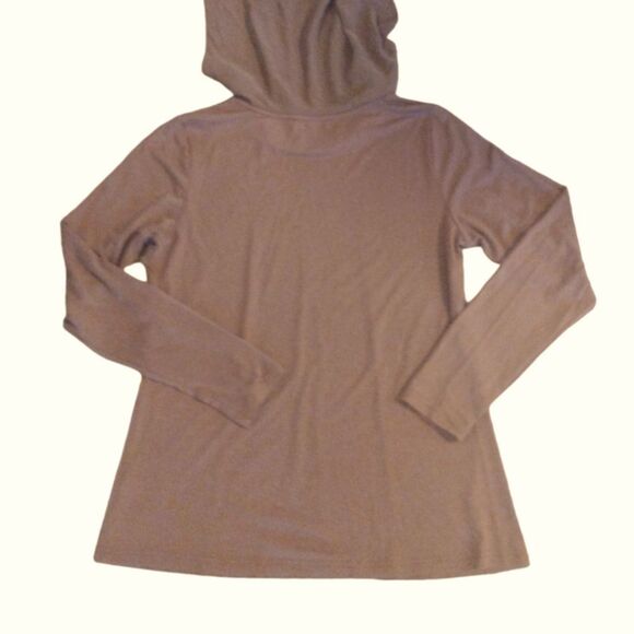 Lisa Rinna Brown Grunge Long Sleeve Chiffon Overlay Top Medium - Picture 7 of 10